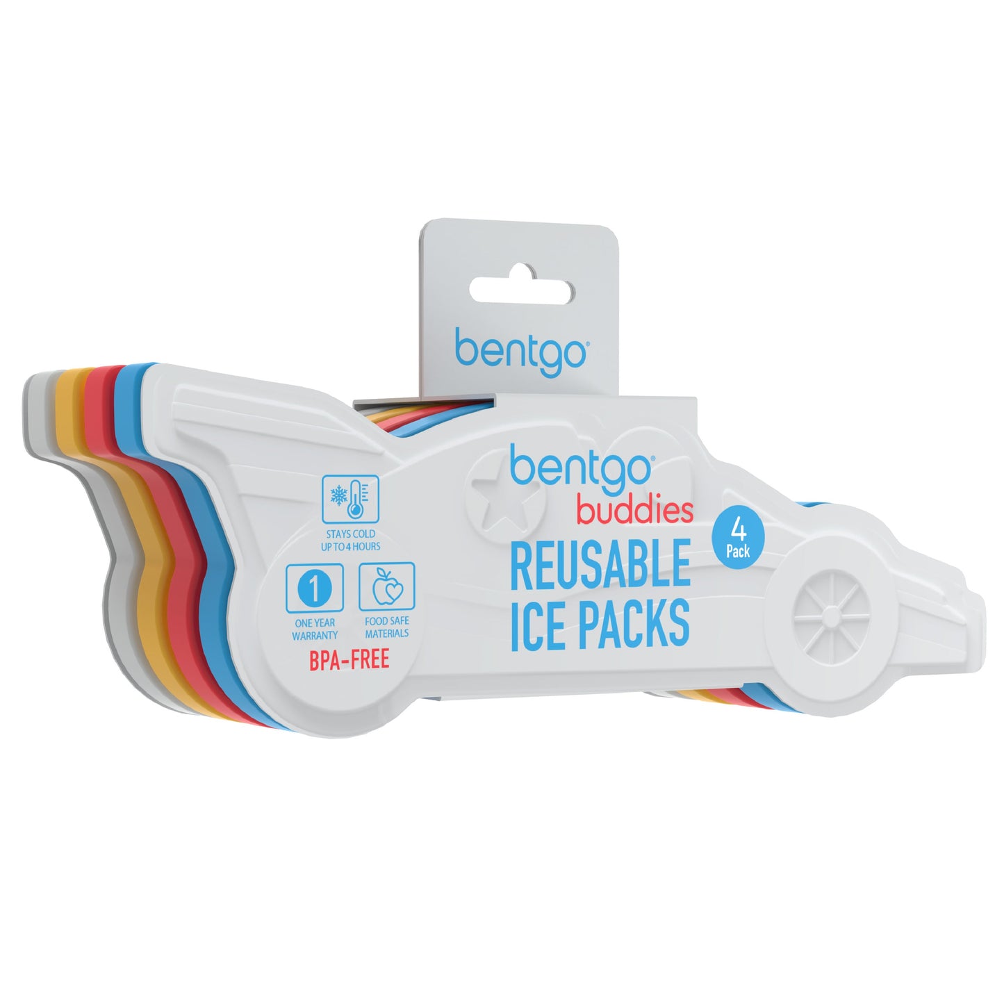 Bentgo Buddies Reusable Ice Packs (4-Pack) - Race Cars | Packaging