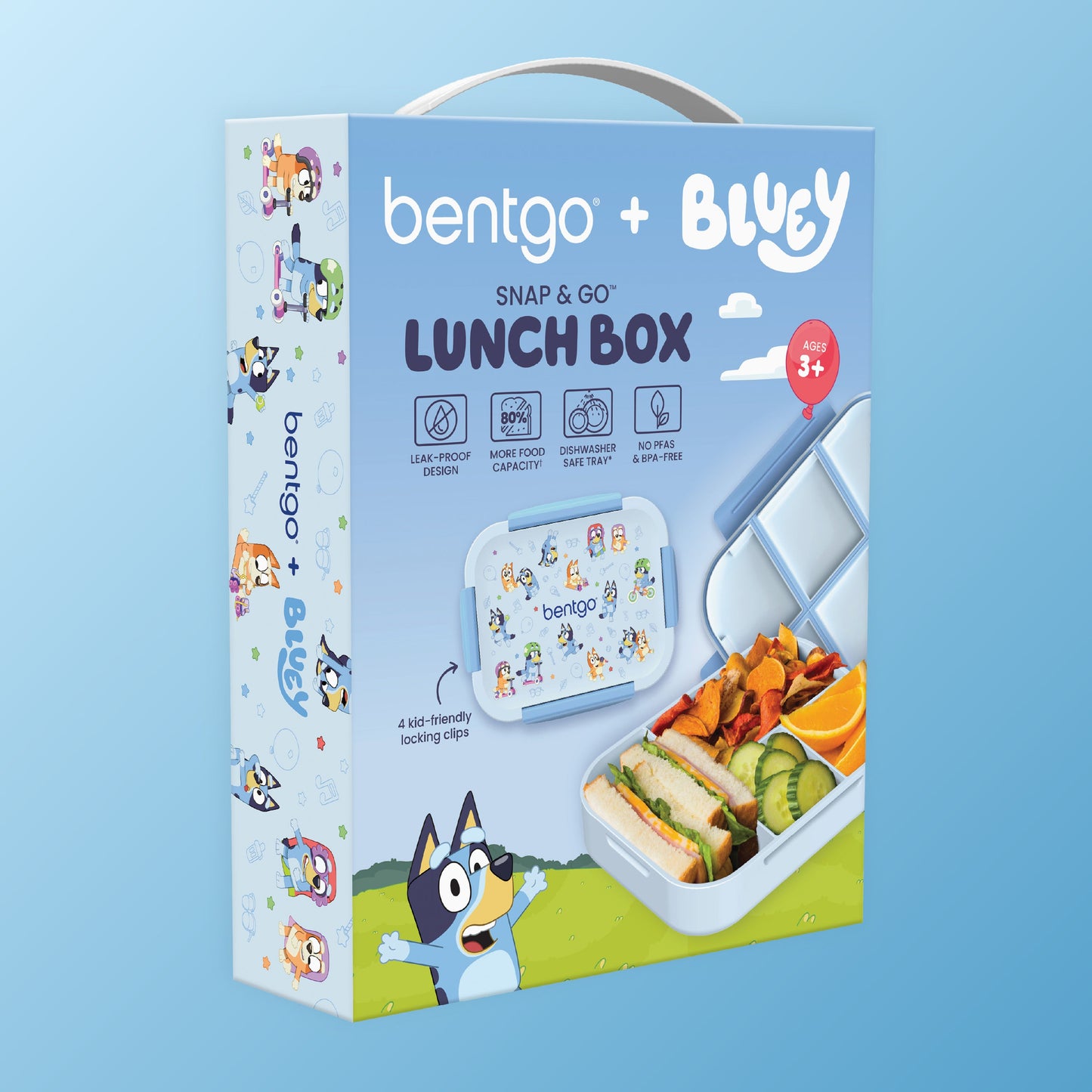 Bentgo + Bluey Kids Snap & Go Lunch Box - Play Day | Packaging