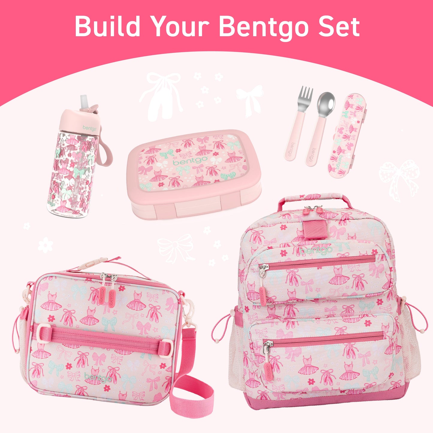 Bentgo Kids Water Bottle - Ballet and Bows | Build Your Bentgo Set