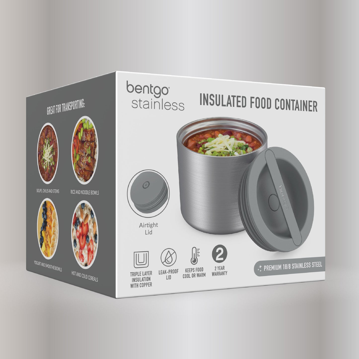 Bentgo® Stainless Steel Insulated Food Container - Stainless Steel | Product Packaging