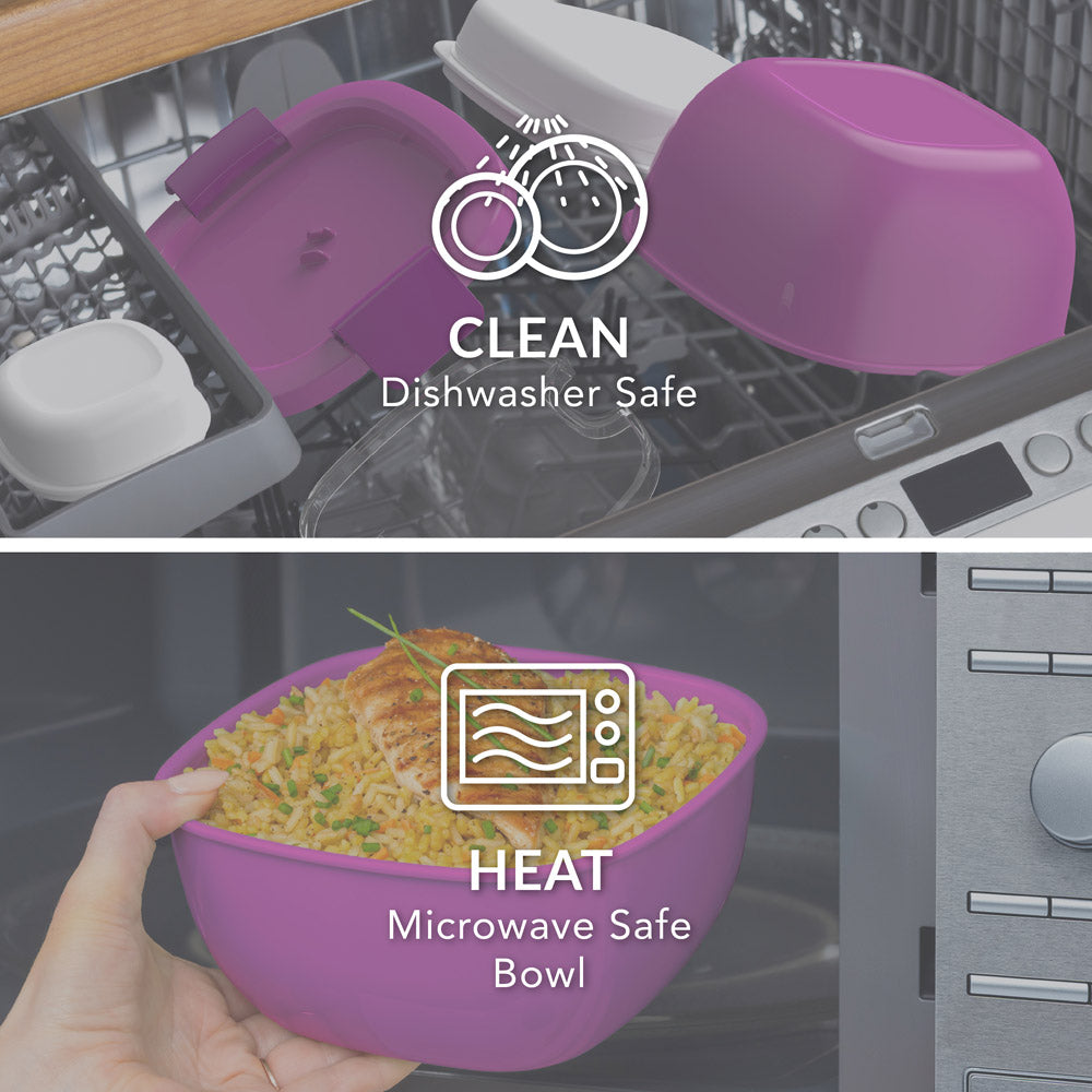 Bentgo® Salad Container (2-Pack) - Purple | Dishwasher Safe and Microwave Safe