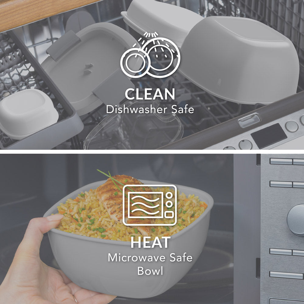 Bentgo® Salad Container (2-Pack) - Gray | Dishwasher Safe and Microwave Safe