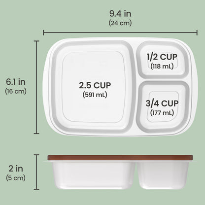 Bentgo® Easyboxes 4-Compartment Snack Containers 8-Piece Set - Earth Tones | Dimensions
