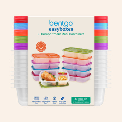 Bentgo® Easyboxes 4-Compartment Snack Containers 20-Piece Set - Classic | Packaging