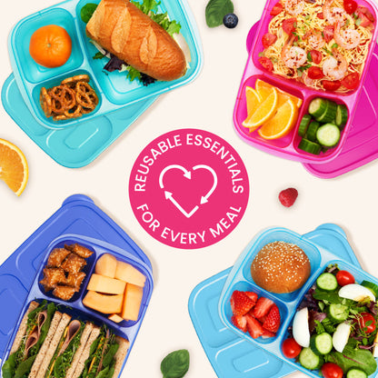 Bentgo® Easyboxes 4-Compartment Snack Containers 20-Piece Set - Jewel Brights | Reusable essentials for every meal