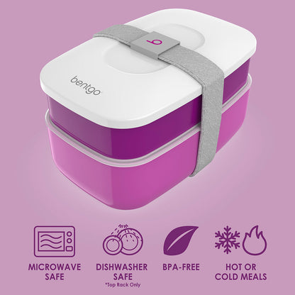Bentgo® Classic Lunch Box - Purple | Microwave Safe, Dishwasher Safe (Top Rack Only), BPA-Free, And Great For Hot Or Cold Meals