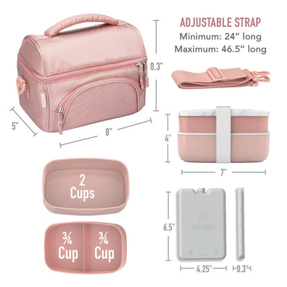 Bentgo® Deluxe 4-Piece Lunch Set | Bento Box Lunch Set - Blush