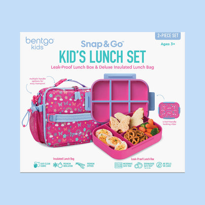 Bentgo® Kids Snap & Go 2-Piece Lunch Set - Rainbows And Butterflies | Packaging