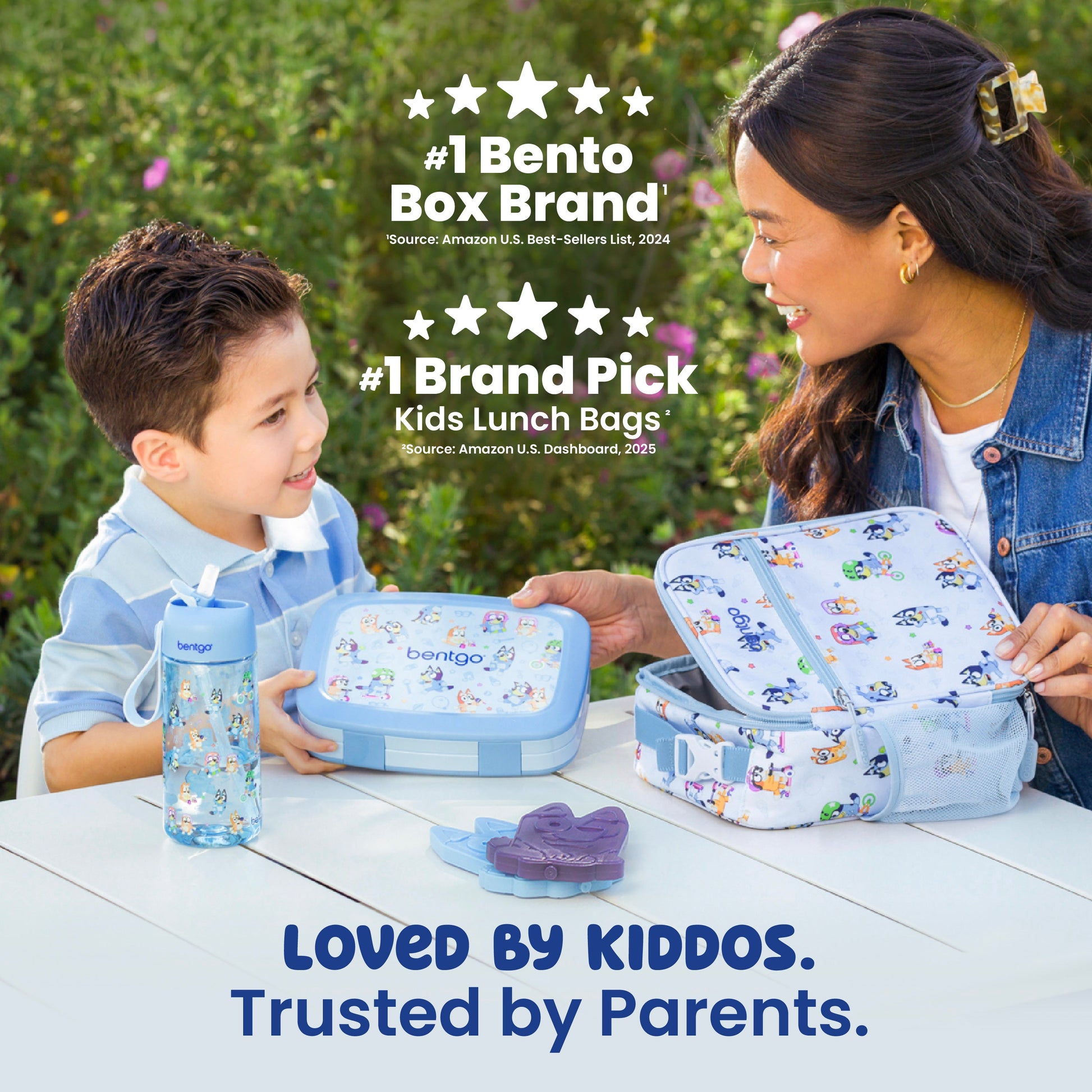 Bentgo + Bluey Kids Prints 5-Piece Lunch Box Set - Play Day | Loved By Kiddos. Trusted By Parents