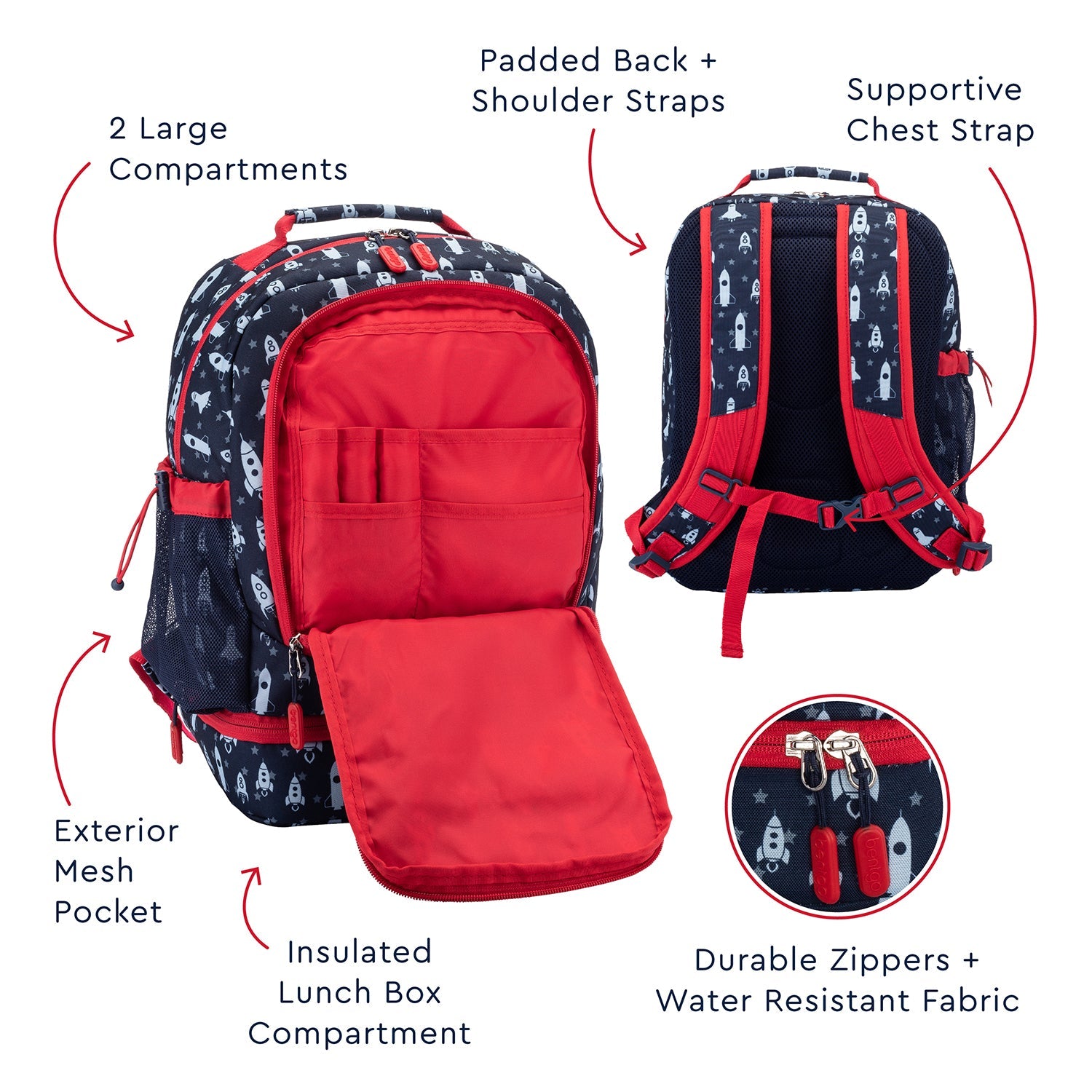 Bentgo® Chill Kids Lunch Box & Backpack - Space Rockets
