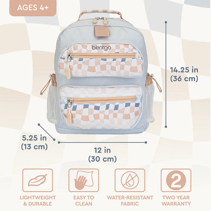 Bentgo®️ Kids Backpack - Whimsy & Wonder - Checker Gradient | Lightweight, Durable, And Easy To Clean Kids Backpack