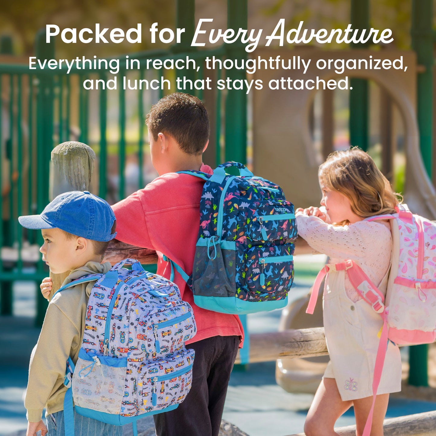 Bentgo Kids Prints Backpack - Petal Pink Glitter | Packed For Every Adventure - Everything In Reach, Thoughtfully Organized, And Lunch That Stays Attached