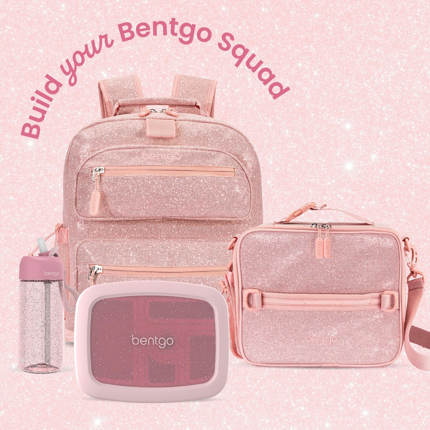 Bentgo Kids Prints Backpack - Petal Pink Glitter | Build Your Bentgo Squad