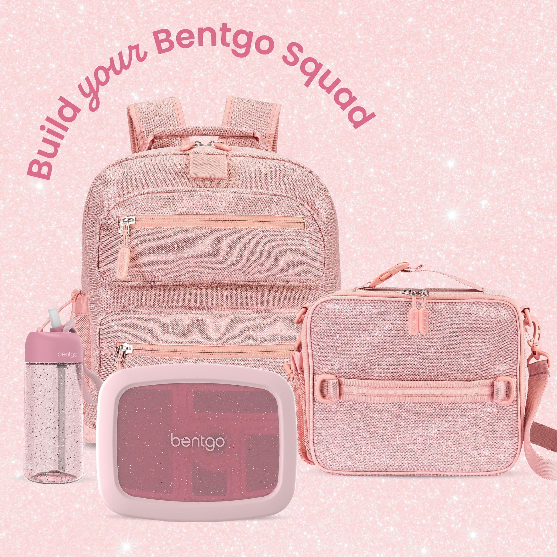 Bentgo Kids Prints Backpack - Petal Pink Glitter | Build Your Bentgo Squad