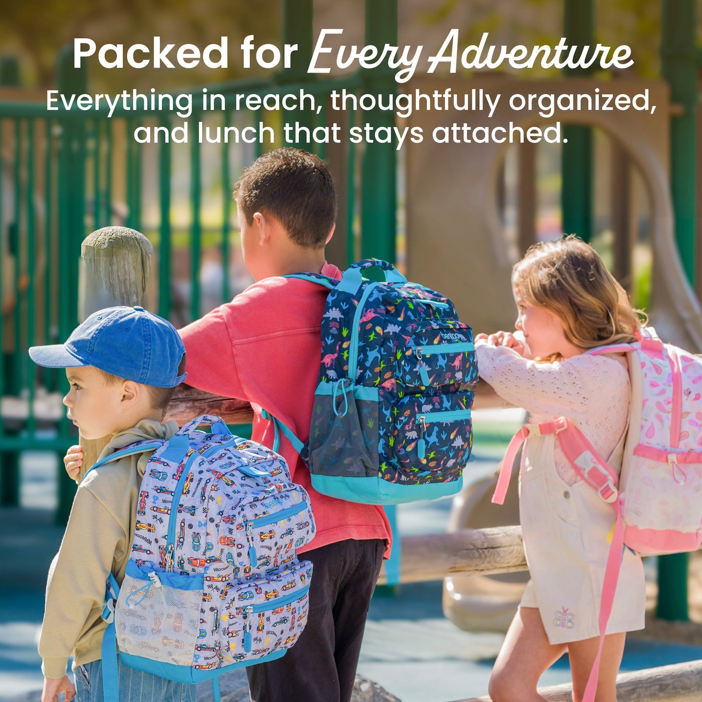 Bentgo Kids Prints Backpack - Race Cars | Packed For Every Adventure - Everything In Reach, Thoughtfully Organized, And Lunch That Stays Attached
