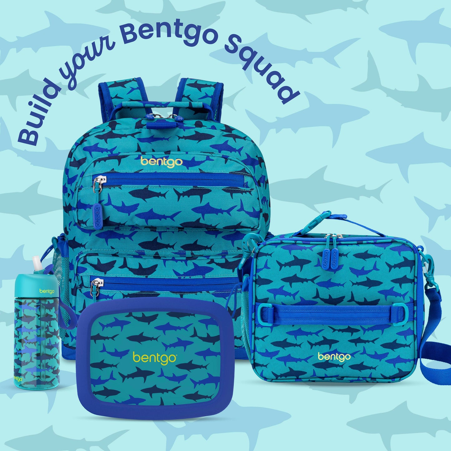 Bentgo Kids Prints Backpack - Sharks | Build Your Bentgo Squad