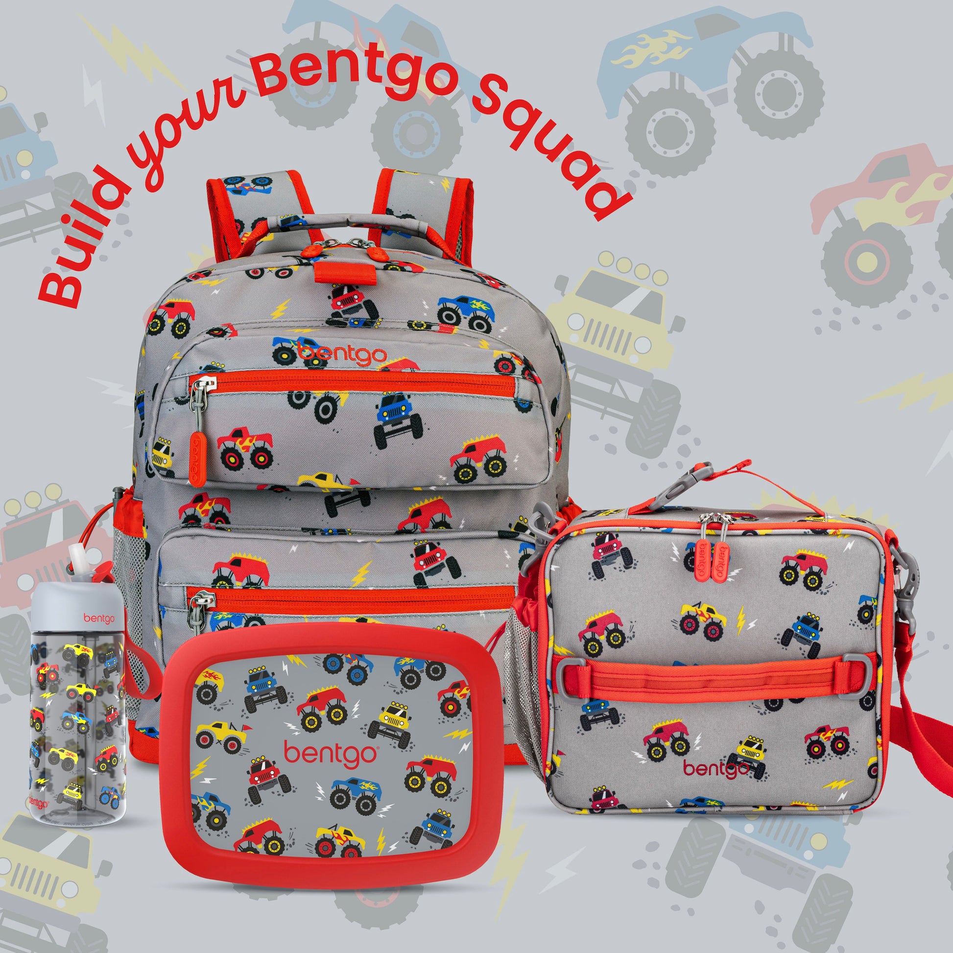 Bentgo Kids Prints Backpack - Trucks | Build Your Bentgo Squad