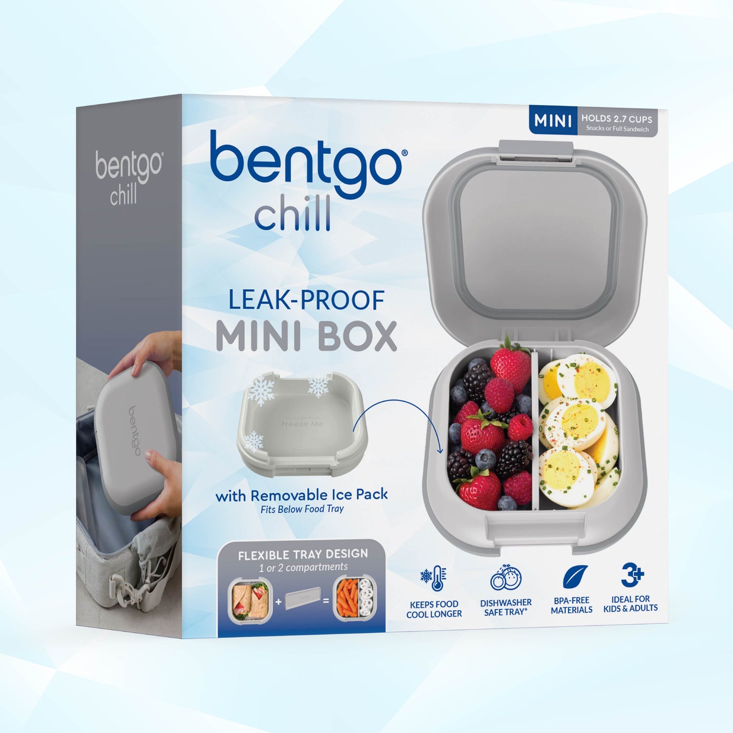 Bentgo® Chill Mini Lunch Box (2-Pack) - Crisp Grays | Packaging Image