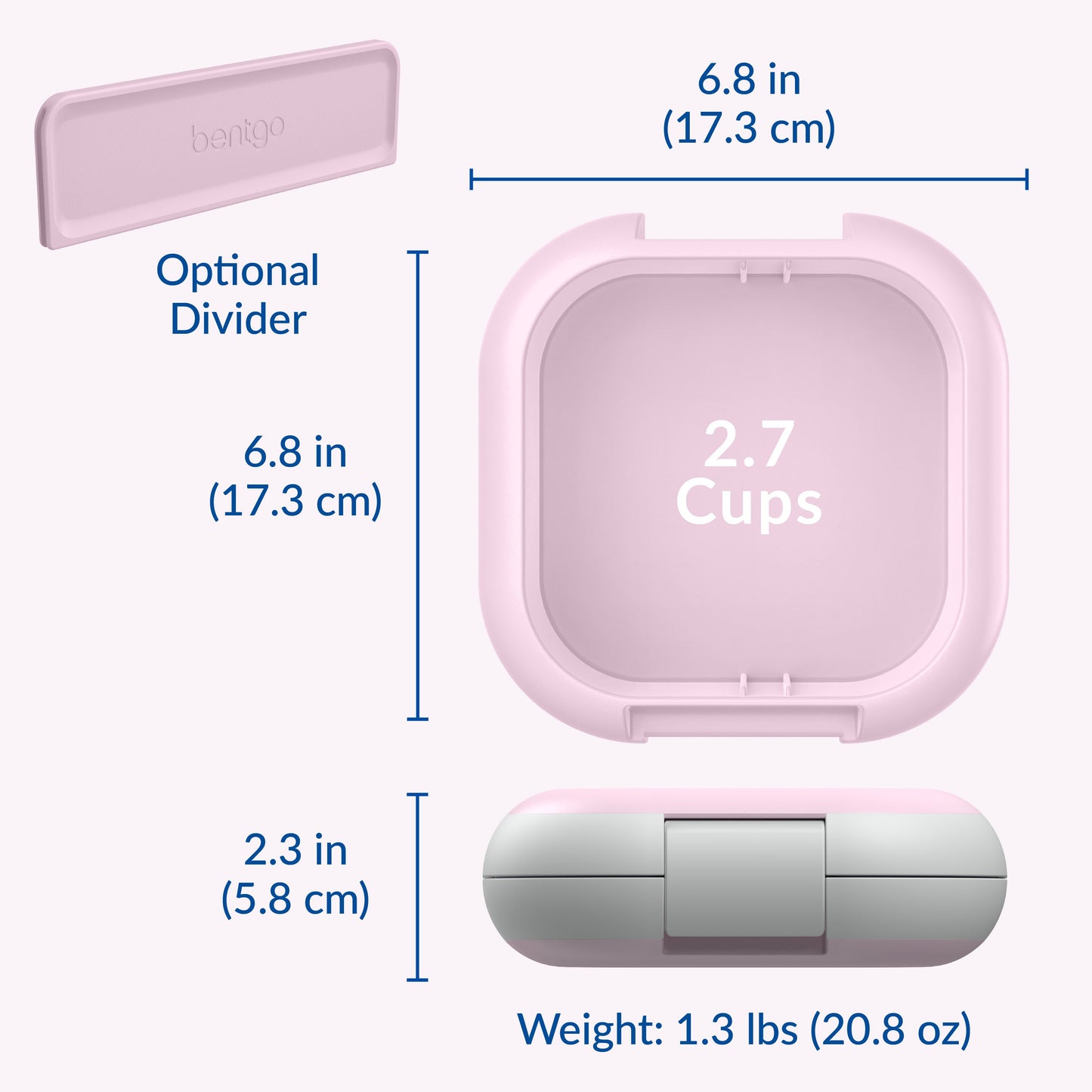Bentgo® Chill Mini Lunch Box - Lilac Mist | Product Dimensions