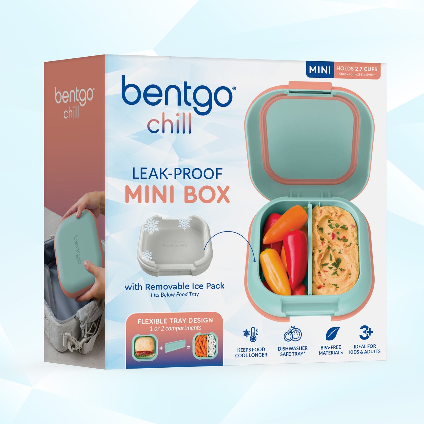 Bentgo® Chill Mini Lunch Box - Seaside Papaya | Packaging Image