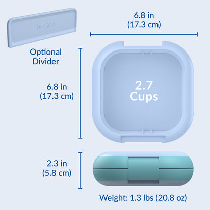 Bentgo® Chill Mini Lunch Box - Tide Blues | Product Dimensions