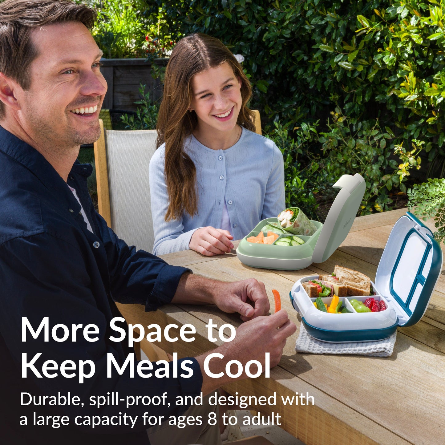 Bentgo® Chill Max Lunch Box - Clay Green and Gray | More Space To Keep Meals Cool - Durable, Spill-Proof, And Designed With A Larger Capacity For Ages 8 To Adult