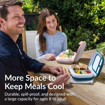 Bentgo® Chill Max Lunch Box - Pink Cloud and Blush | More Space To Keep Meals Cool - Durable, Spill-Proof, And Designed With A Larger Capacity For Ages 8 To Adult