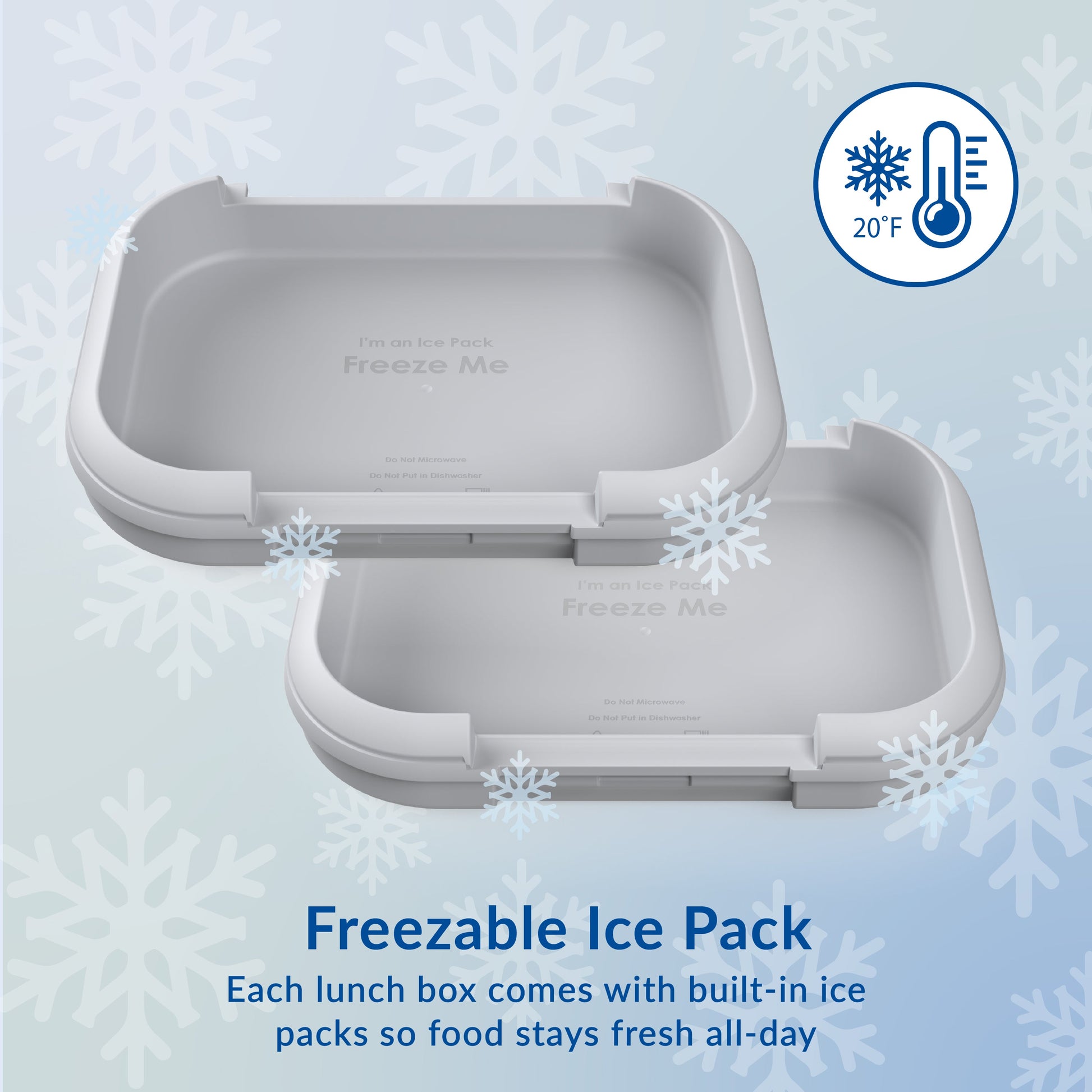 Bentgo® Chill Max Lunch Box (2-Pack) - Clay Green and Gray | Freezable Ice Pack - Each Lunch Box Comes With Built-In Ice Packs So Food Stays Fresh All-Day