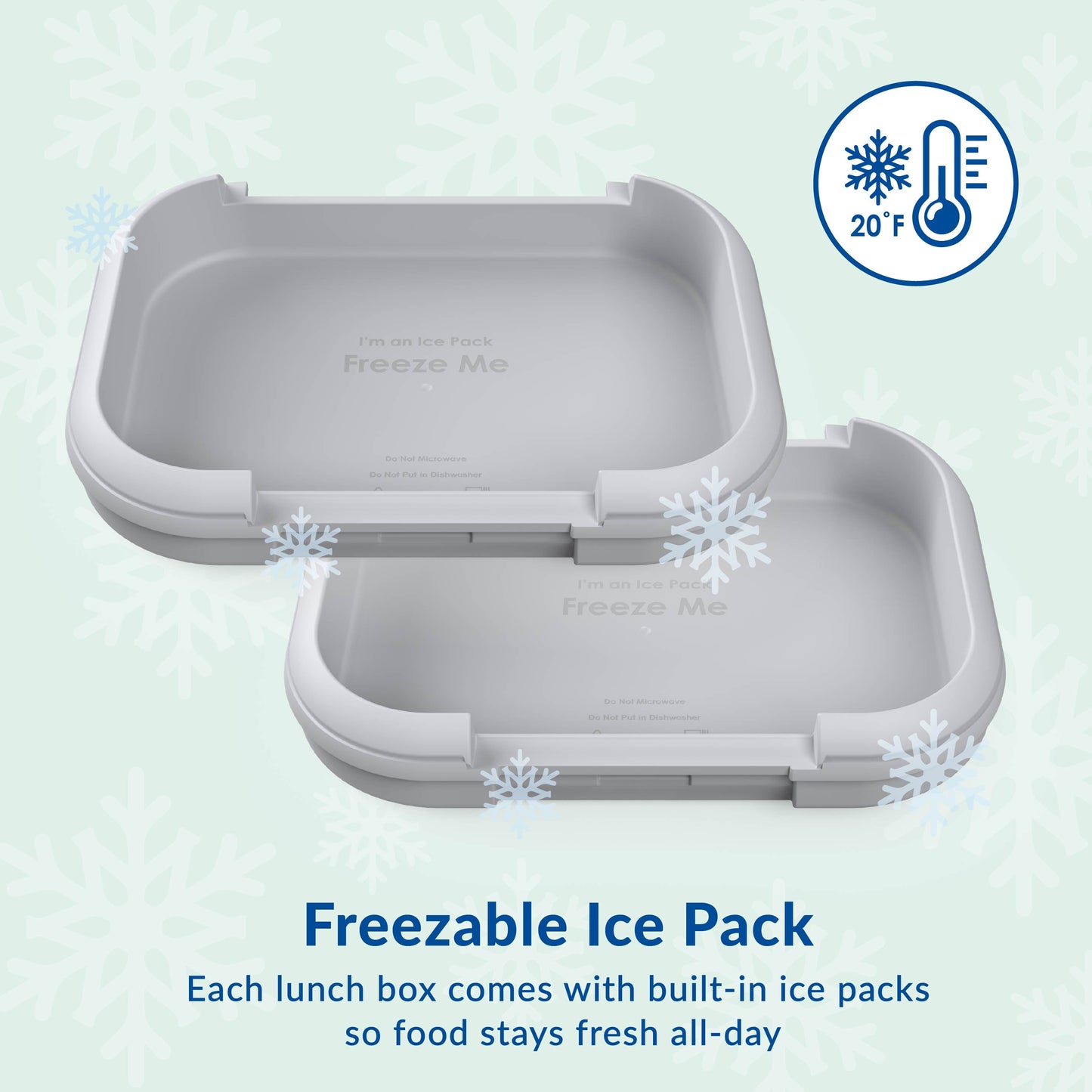 Bentgo® Chill Max Lunch Box (2-Pack) - Lavender/Peach Blossom & Rose/Mint | Freezable Ice Pack - Each Lunch Box Comes With Built-In Ice Packs So Food Stays Fresh All-Day
