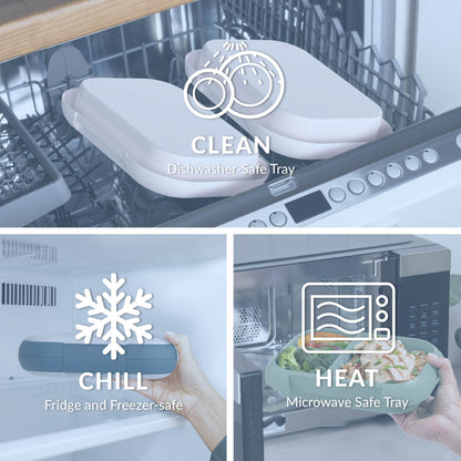 Bentgo® Chill Max Lunch Box (2-Pack) - Lavender/Peach Blossom & Rose/Mint | Dishwasher-Safe Tray, Fridge And Freezer-Safe, And Microwave Safe Tray