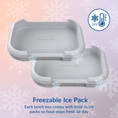 Bentgo® Chill Max Lunch Box (2-Pack) - Lavender and Peach | Freezable Ice Pack - Each Lunch Box Comes With Built-In Ice Packs So Food Stays Fresh All-Day