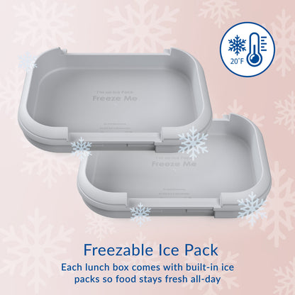 Bentgo® Chill Max Lunch Box (2-Pack) - Pink Cloud and Blush | Freezable Ice Pack - Each Lunch Box Comes With Built-In Ice Packs So Food Stays Fresh All-Day