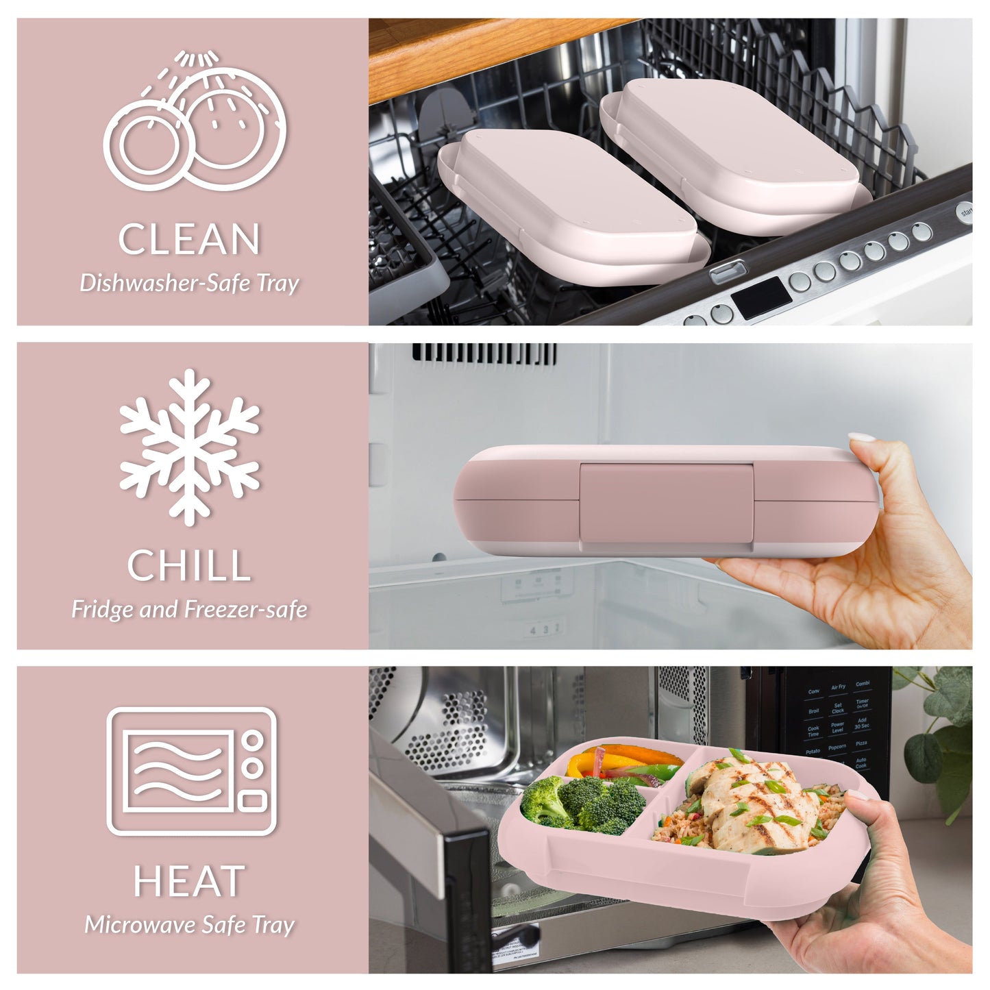 Bentgo® Chill Max Lunch Box (2-Pack) - Pink Cloud and Blush | Clean (Dishwasher-Safe Tray), Chill (Fridge and Freezer-Safe), and Heat (Microwave Safe Tray)