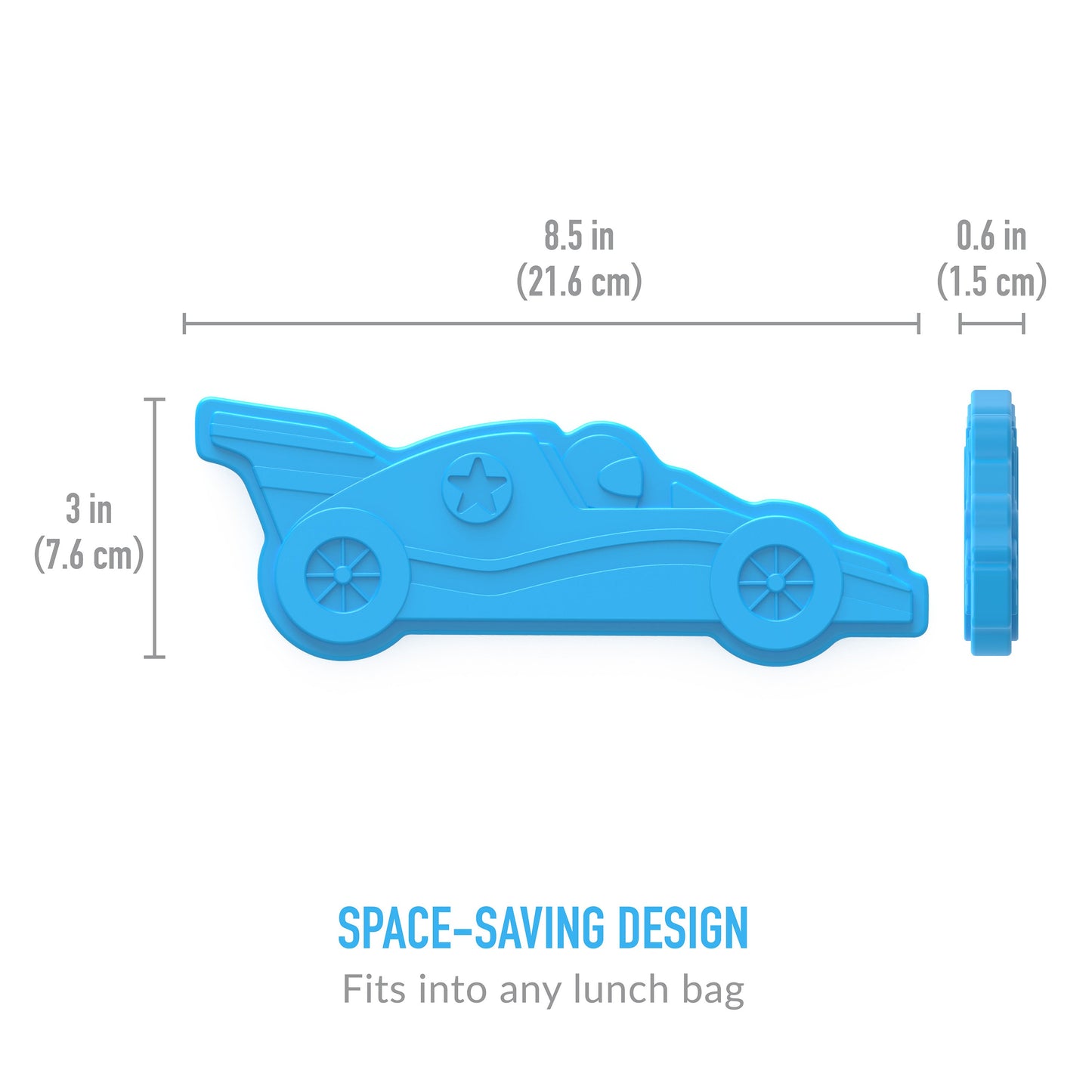 Bentgo Buddies Reusable Ice Packs (4-Pack) - Race Cars | Product Dimensions