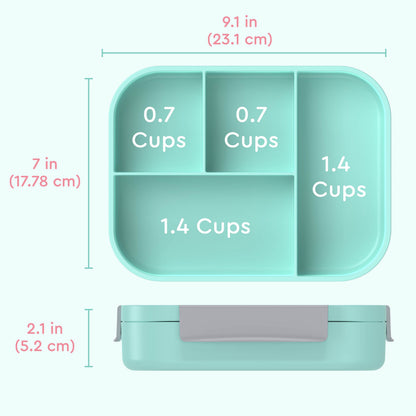 Bentgo® Kids Snap & Go Lunch Box (2-Pack) | Puppy Love - Product Dimensions