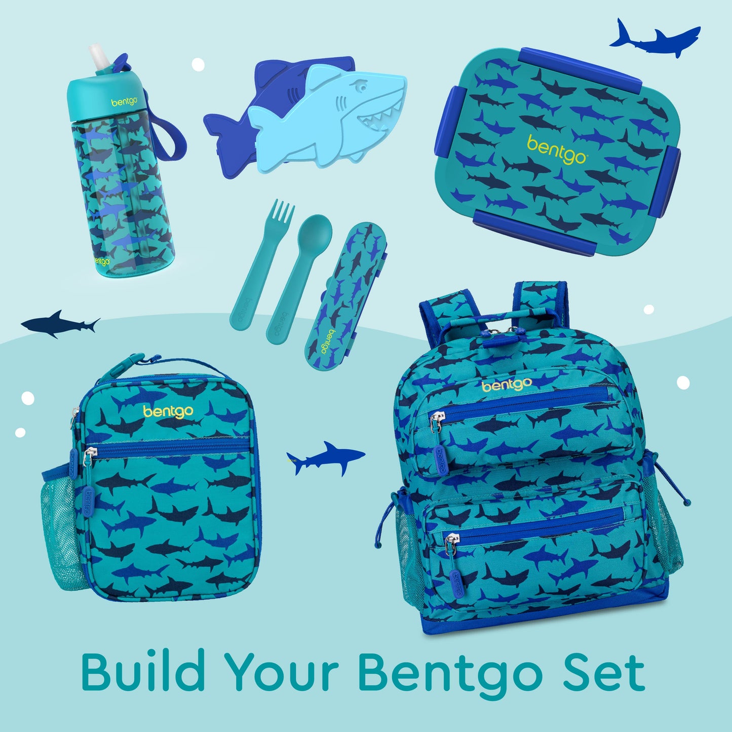 Bentgo® Kids Snap & Go Lunch Box (2-Pack) | Sharks - Build Your Bentgo Set
