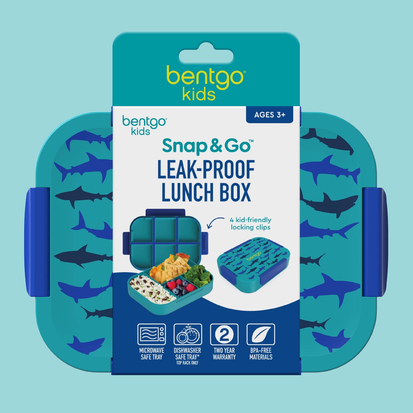 Bentgo® Kids Snap & Go Lunch Box (2-Pack) | Sharks - Packaging