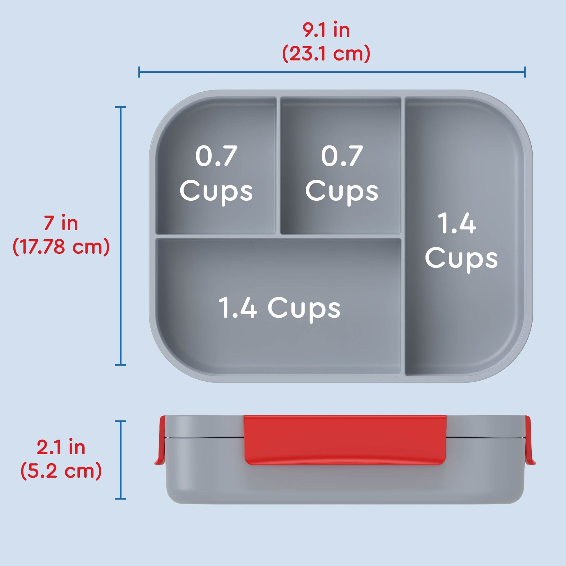 Bentgo® Kids Snap & Go Lunch Box (2-Pack) | Trucks - Product Dimensions