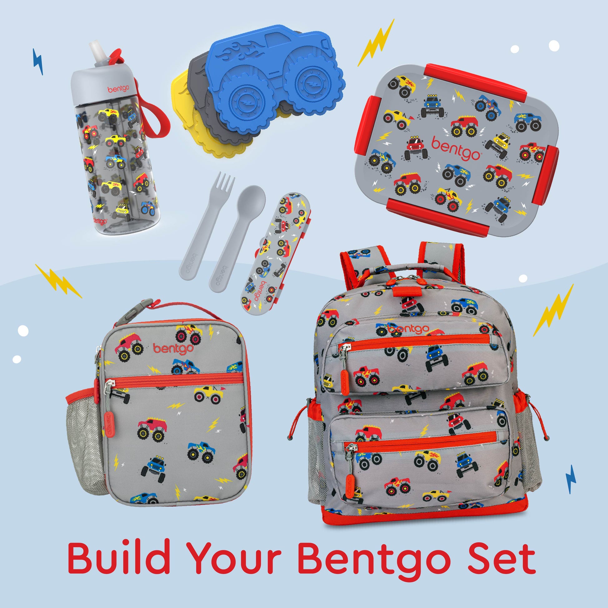 Bentgo® Kids Snap & Go Lunch Box (2-Pack) | Trucks - Build Your Bentgo Set