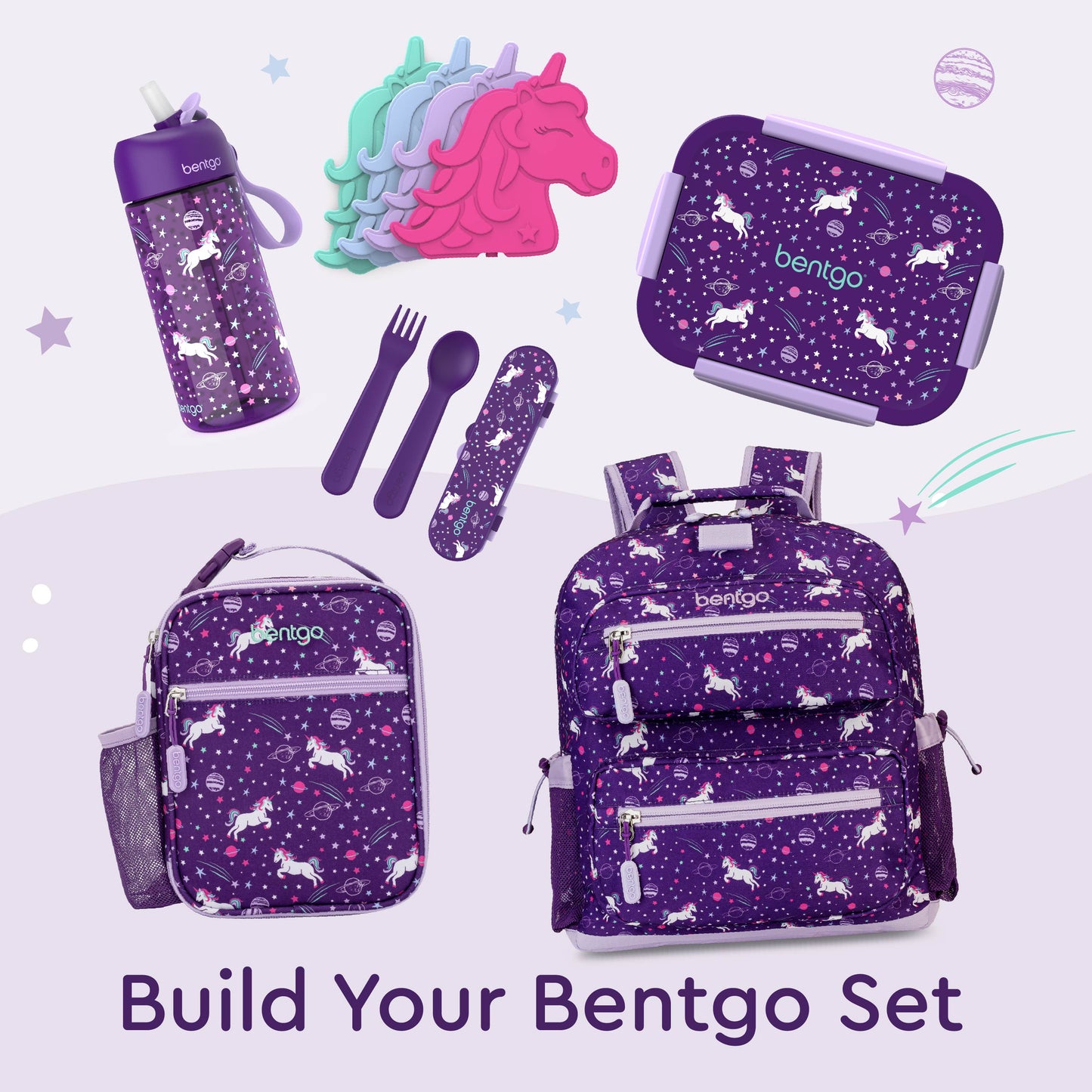 Bentgo® Kids Snap & Go Lunch Box (2-Pack) | Unicorn - Build Your Bentgo Set