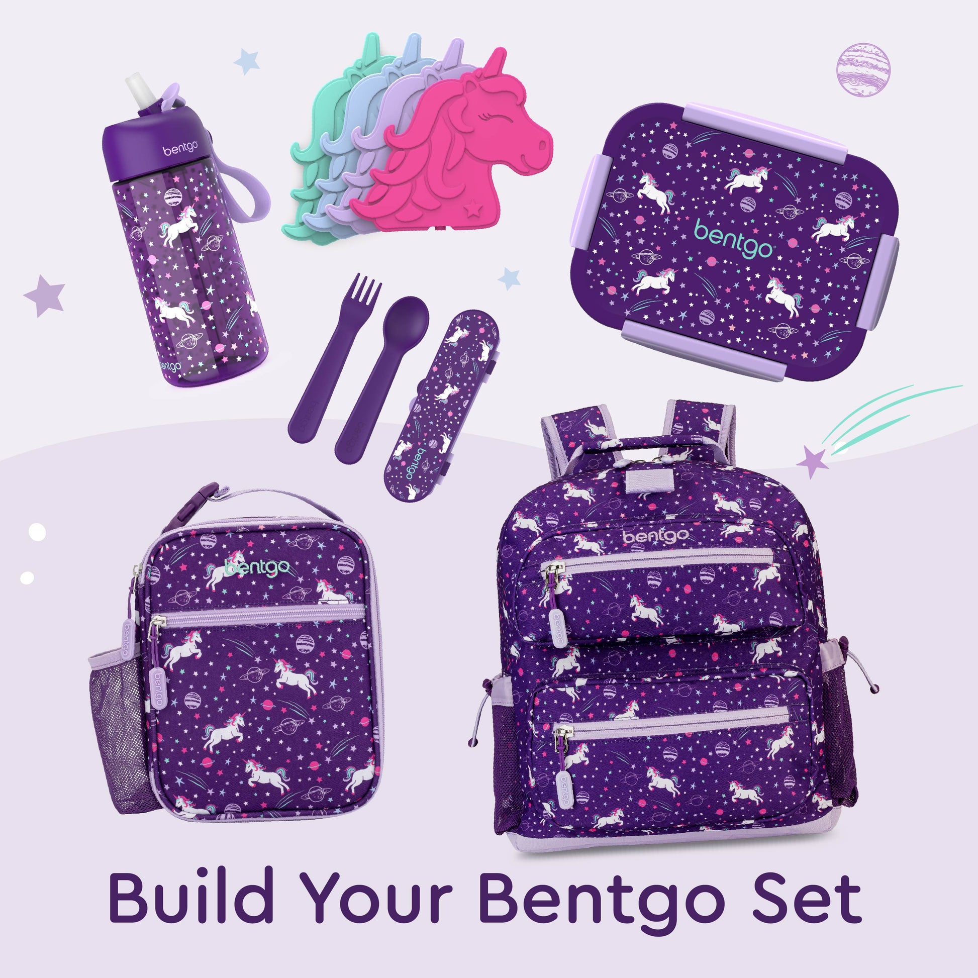 Bentgo® Kids Snap & Go Lunch Box (2-Pack) | Unicorn - Build Your Bentgo Set