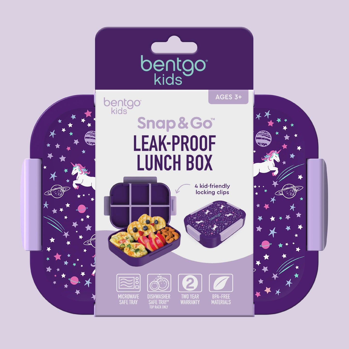 Bentgo® Kids Snap & Go Lunch Box (2-Pack) | Unicorn - Packaging