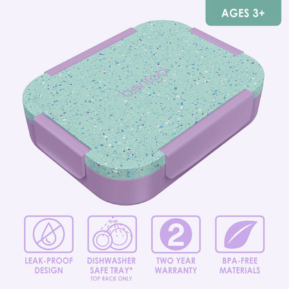 Bentgo® Kids Snap & Go Lunch Box (2-Pack) | Vivid Orchid Speckle - Leak-Proof Design, Dishwasher Safe, Two Year Warranty, and BPA-Free Materials
