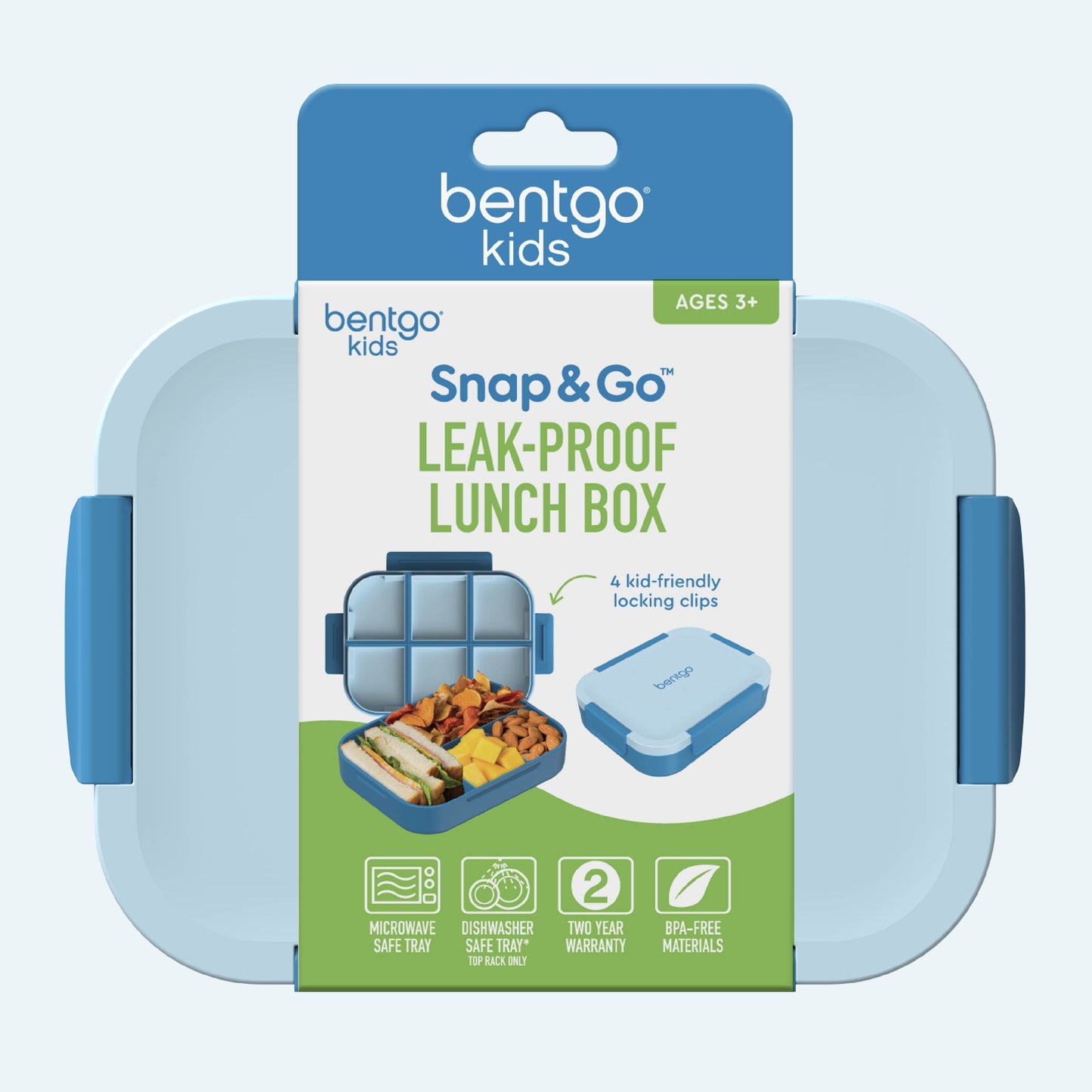 Bentgo® Kids Snap & Go Lunch Box (2-Pack) | Blue - Packaging