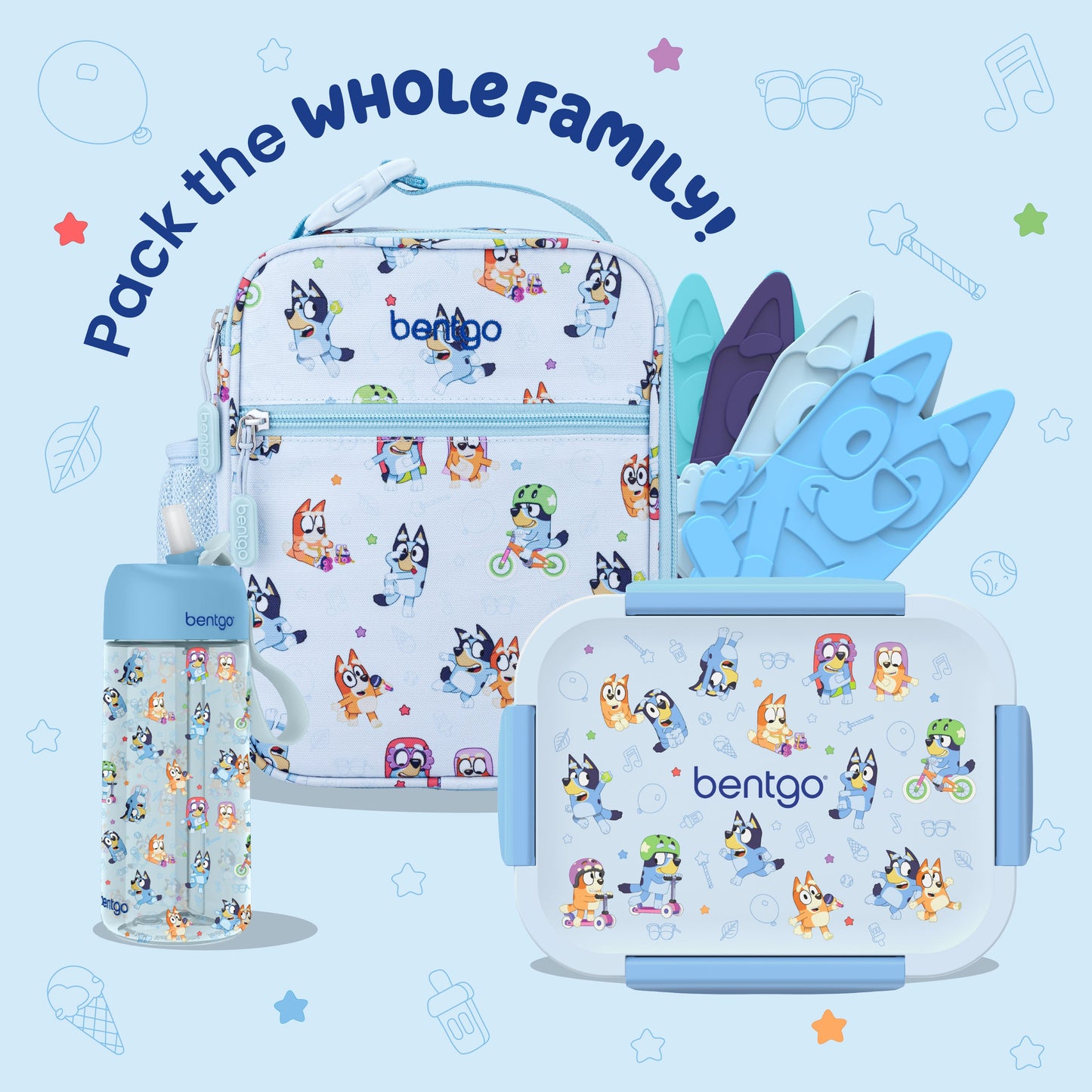 Bentgo + Bluey Kids Snap & Go Lunch Box - Play Day | Pack The Whole Family