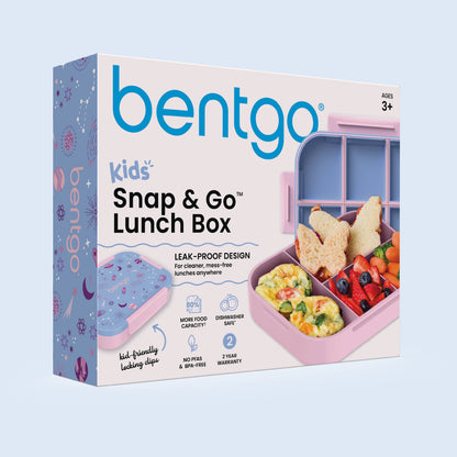 Bentgo® Kids Snap & Go Lunch Box - Lavender Galaxy | Packaging