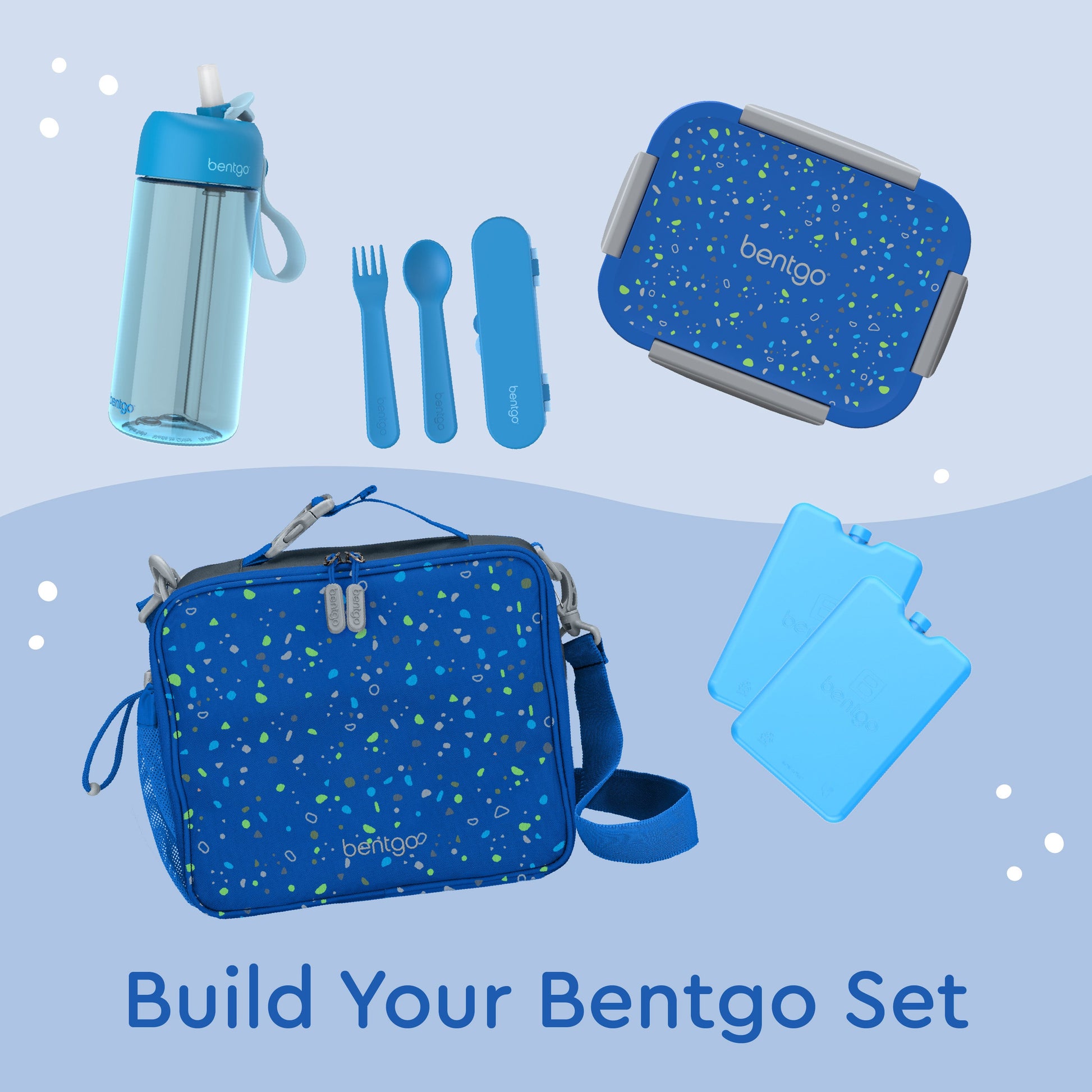 Bentgo® Kids Snap & Go Lunch Box - Geo Speckle Blue | Build Your Bentgo Set