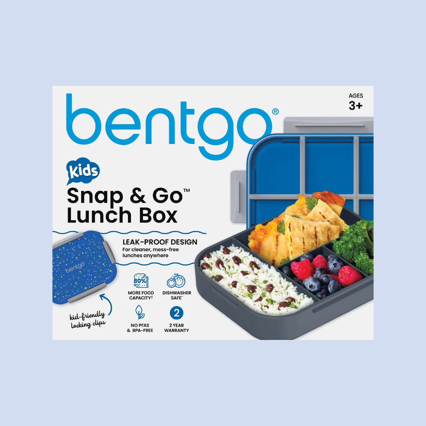 Bentgo® Kids Snap & Go Lunch Box - Geo Speckle Blue | Packaging