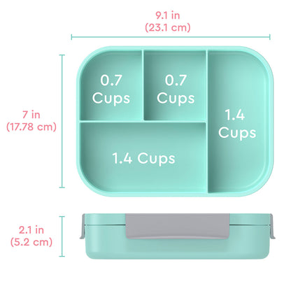 Bentgo® Kids Snap & Go Lunch Box | Puppy Love - Product Dimensions