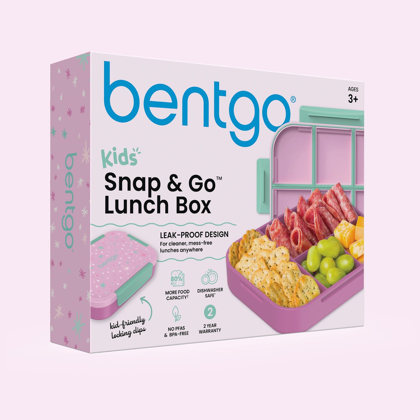 Bentgo® Kids Snap & Go Lunch Box - Starry Sprinkle Pink | Packaging